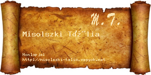 Misolszki Tália névjegykártya